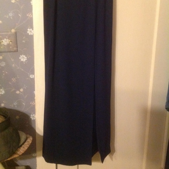 Adrianna Papell navy blue full length skirt size12 - Picture 2 of 3
